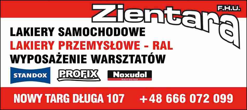 "ZIENTARA" Jakub Zientara - lakiery przemysłowe NOWY TARG lakiery samochodowe NOWY TARG